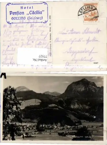 77527,Golling Fotokarte Totale vom Ort 1928