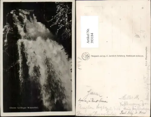 393184,Oberer Gollinger Wasserfall b. Golling