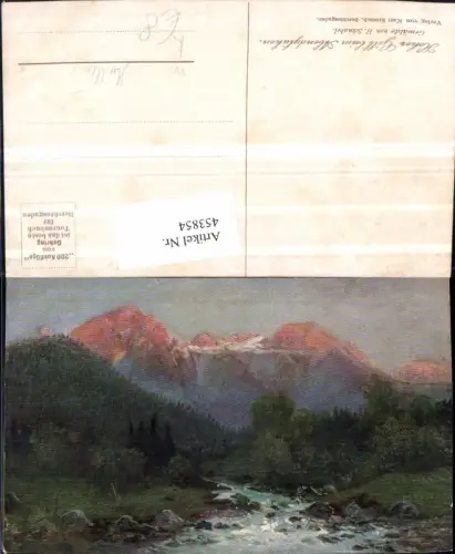 453854,Künstler AK H. Schnabel Hoher Göll b. Hallein Bergkulisse