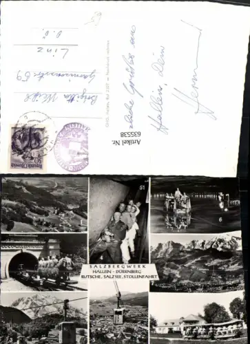 635538,Mehrbild Ak Salzbergwerk Hallein Dürrnberg Salzsee Stollenfahrt Bergbau Bergwerk