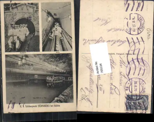 705534 K.K. Salzbergwerk Dürnberg Dürrnberg b. Hallein Salzburg Bergbau Bergwerk