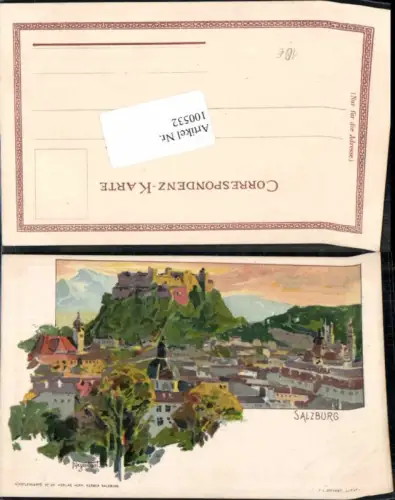 100532,Tolle Litho Salzburg Hegenbart F. sign.