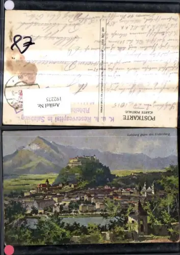 192275,Künstler Ak T. Guggenberger Salzburg geg. d. Untersberg Stempel K u k Reservespital i. Salzburg Abteilung IV V M
