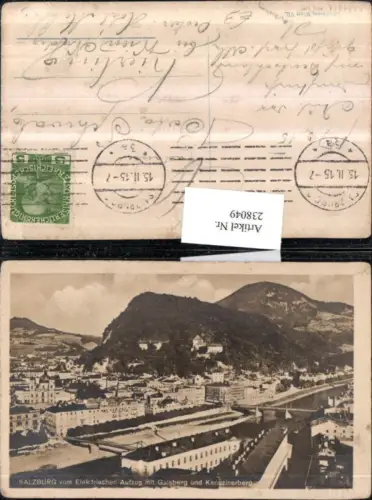 238049,Salzburg Totale v. Elektrischen Aufzug m. Gaisberg u. Kapuzinerberg