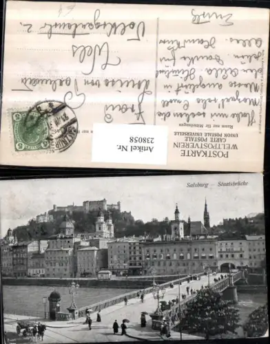 238058,Salzburg Teilansicht Festung Staatsbrücke Brücke
