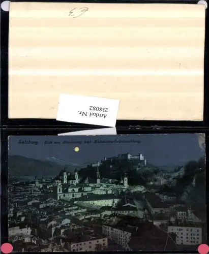 238082,Salzburg Totale Blick v. Mönchsberg b. Scheinwerferbeleuchtung Mondschein