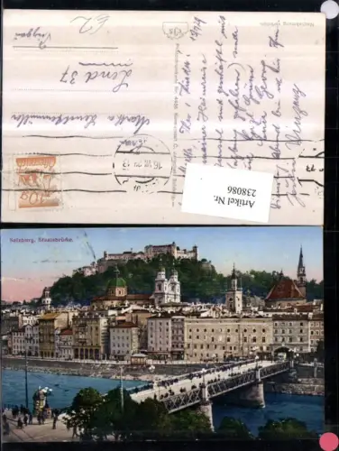 238086,Salzburg Teilansicht Staatsbrücke Brücke u. Festung