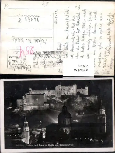 239377,Salzburg Festung u. Dom im Lichte des Scheinwerfers