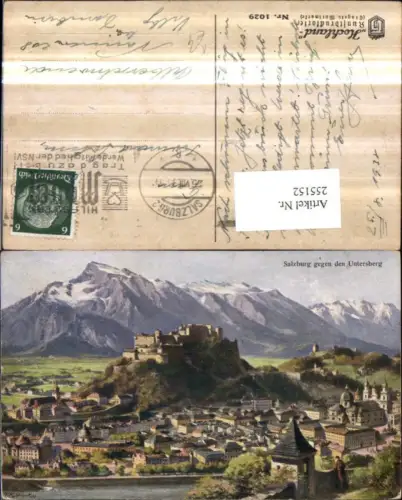 255152,Künstler AK F. Kulstrunk Salzbug Totale m. Festung geg. d. Untersberg