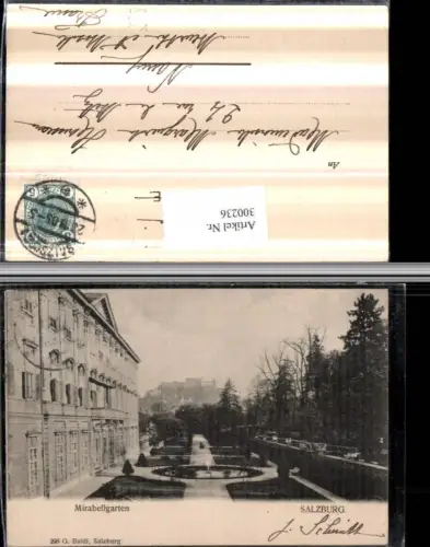 300236,Salzburg Mirabellgarten Springbrunnen m. Blick zur Festung pub G. Baldi 208