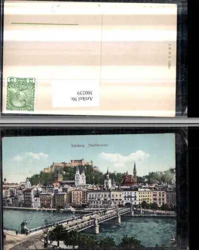 300239,Salzburg Teilansicht Staatsbrücke Brücke m. Festung