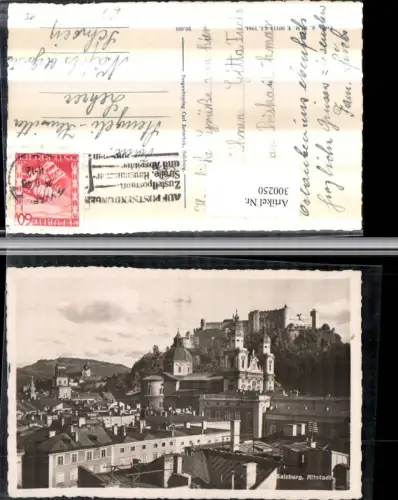 300250,Salzburg Teilansicht Altstadt Kirche m. Festung