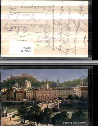 300256,Salzburg Teilansicht Staatsbrücke Brücke m. Festung