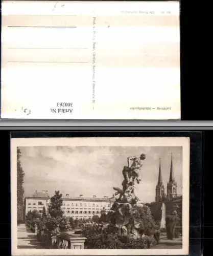 300263,Salzburg Mirabellgarten Statue Fontäne Kirchentürme