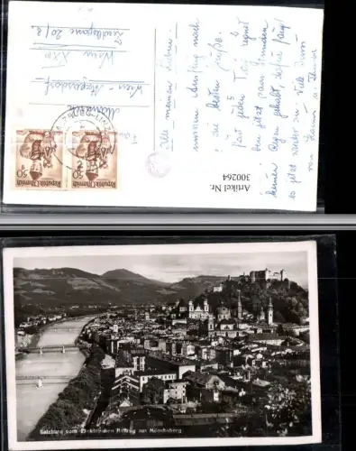 300264,Salzburg Totale m. Festung vom Elektrischen Aufzug am Mönchsberg