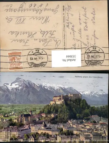 333044,Salzburg Teilansicht m. Festung geg. Untersberg Bergkulisse