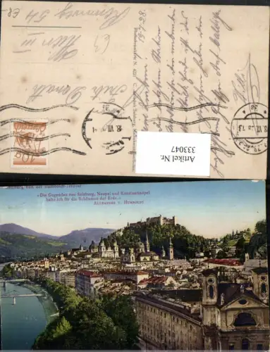 333047,Salzburg Totale von der Humboldt-Terrasse m. Festung