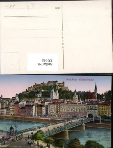 333048,Salzburg Teilansicht Staatsbrücke Brücke m. Festung