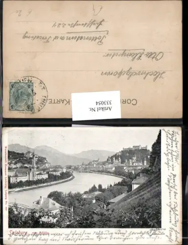 333054,Salzburg Teilansicht von Mülln m. Festung