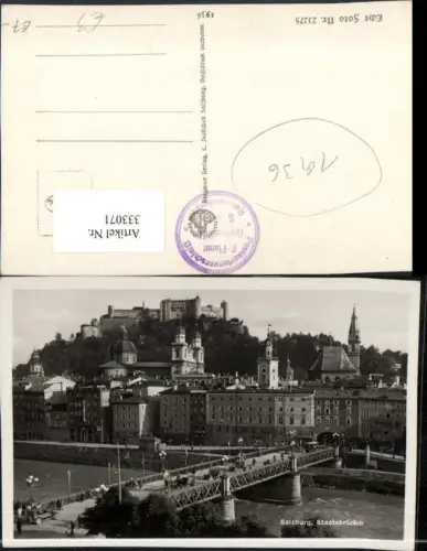 333071,Salzburg Teilansicht Staatsbrücke Brücke m. Festung