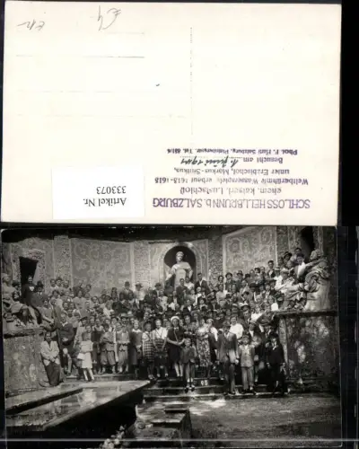 333073,Foto AK Salzburg Schloss Hellbrunn Gruppenbild 1941