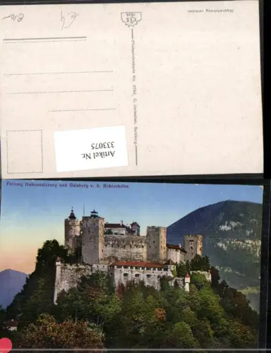 333075,Salzburg Festung Hohensalzburg u. Gaisberg von d. Richterhöhe