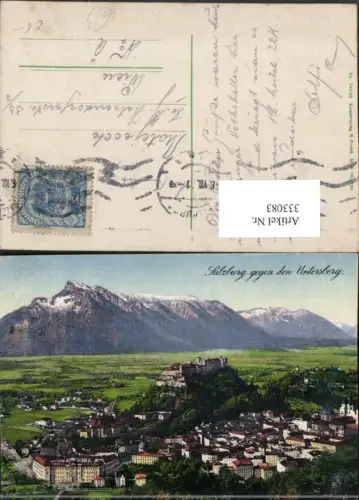 333083,Salzburg Totale m. Festung geg. Untersberg Bergkulisse