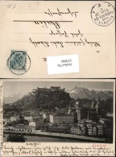 333096,Salzburg Teilansicht m. Festung Bergkulisse