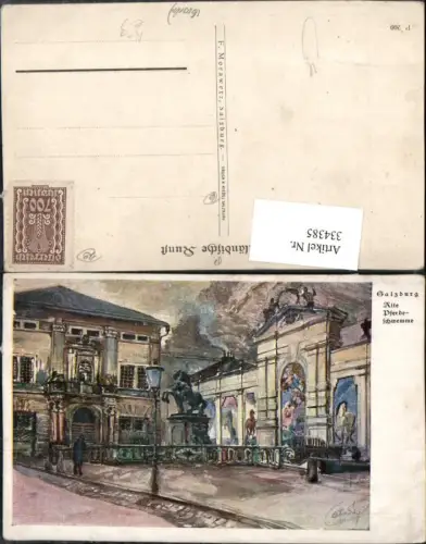 334385,Künstler AK Salzburg Alte Pferdeschwemme pub F. Morawetz