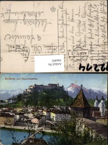 346495,Salzburg Teilansicht m. Festung vom Kapuzinergarten Bergkulisse