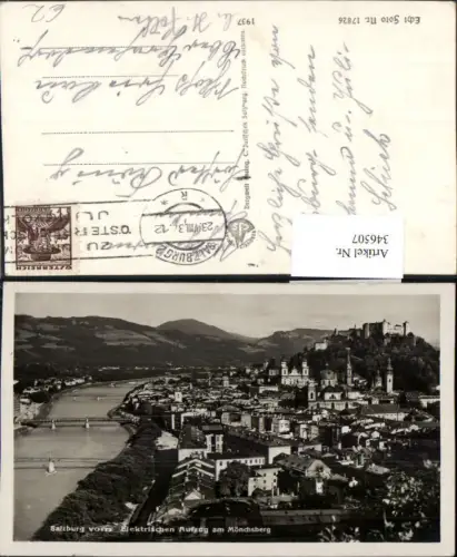 346507,Salzburg Totale vom Elektrischen Aufzug am Mönchsberg