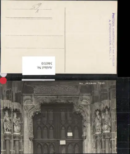 346510,Foto AK Salzburg Kirche Kirchenportal pub A. Stockhammer 1920
