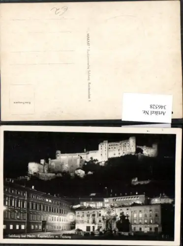 346528,Salzburg b. Nacht Kapitelplatz m. Festung Hohensalzburg