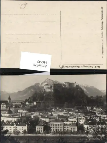 346543,Salzburg Teilansicht vom Kapuzinerberg m. Festung Bergkulisse