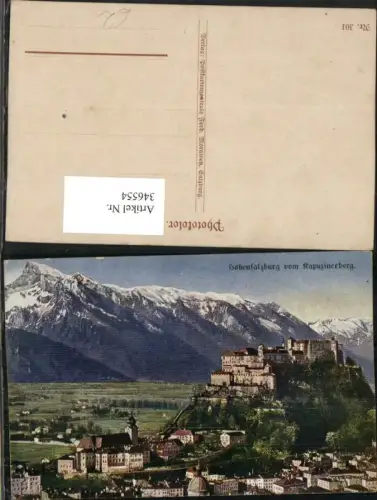346554,Salzburg Teilansicht Festung Hohensalzburg vom Kapuzinerberg Bergkulisse