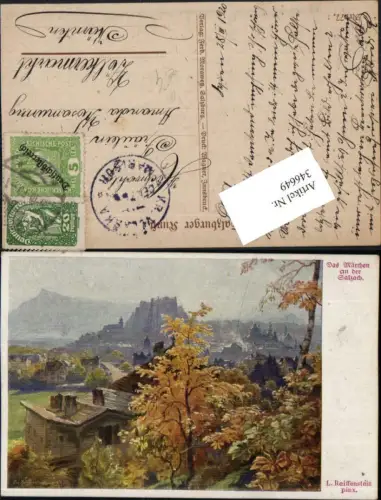 346649,Künstler AK L. Reiffenstein Salzburg Teilansicht