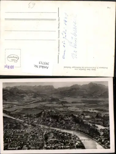 393715,Künstler AK F. Ulstrunk Salzburg Totale Bergkulisse pub Cosy