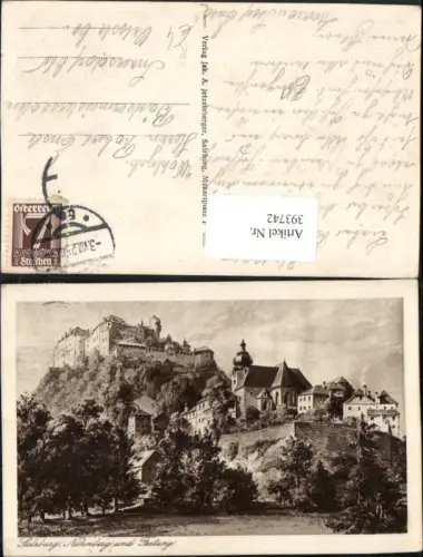 393742,Künstler AK F. Kulstrunk Salzburg Nonnberg u. Festung