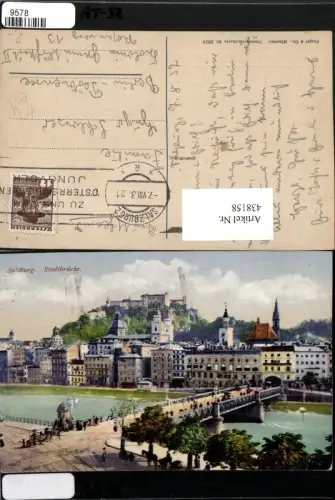 438158,Salzburg Teilansicht Stadtbrücke Brücke m. Festung pub Purger e Co 5918
