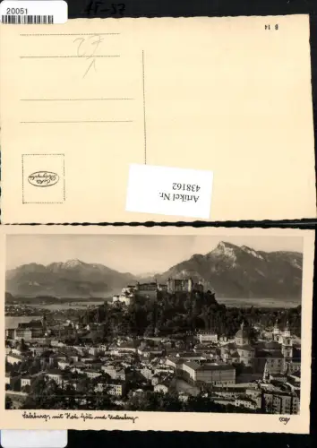 438162,Salzburg Totale m. Festung geg. Hohen Göll Bergkulisse pub Cosy