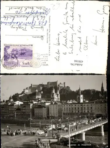 438166,Salzburg Teilansicht Brücke m. Festung