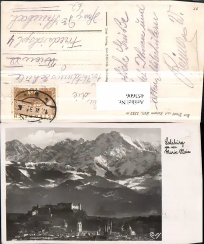 453606,Salzburg Teilansicht m. Festung von Maria Plain Bergkulisse pub Cosy