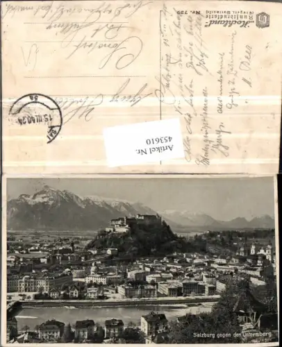 453610,Salzburg Totale m. Festung geg. Untersberg Bergkulisse
