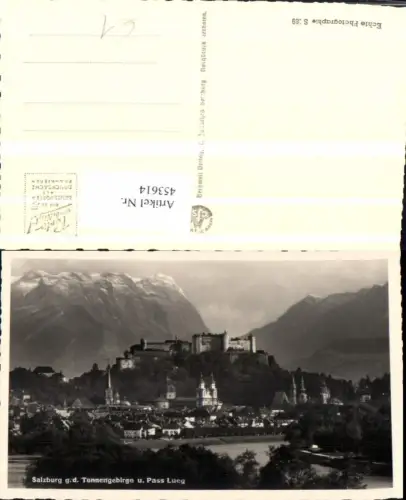 453614,Salzburg Teilansicht m. Festung geg. Tennengebirge Bergkulisse