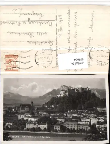 497654,Salzburg Teilansicht m. Festung Bergkulisse pub F. Schilcher 1164