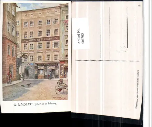 506763,Künstler AK Hans Nowack Salzburg Mozarts Geburtshaus