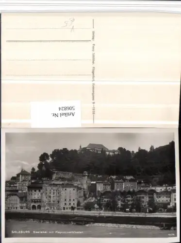 506824,Salzburg Teilansicht Giselakai m. Kapuzinerkloster pub F. Schilcher 1136