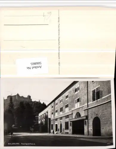 506865,Salzburg Festspielhaus Straßenansicht m. Festung pub F. Schilcher 1121