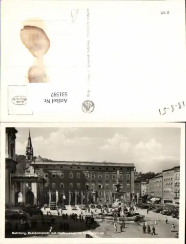 531597,Salzburg Stadt Residenzplatz VW Käfer Oldtimer Auto