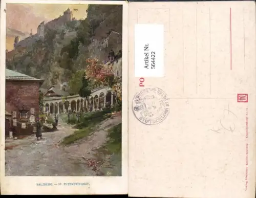 564422,Künstler Ak E. T. Compton Salzburg St Peterfriedhof Friedhof